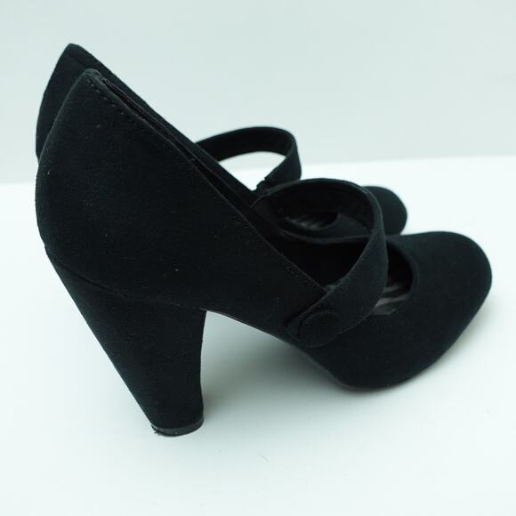 Y-Not? Womens Davina Mary Jane Shoes Round Toe Block Heel Suede Black Size 9 - Picture 3 of 8